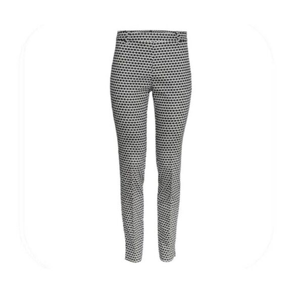 🔸️H&M Black & White Lattice Print Ankle Pants Size 12 - Picture 1 of 7